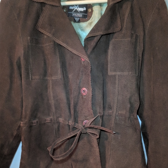 Maxima Wilson Brown Leather Jacket Medium - Picture 3 of 11